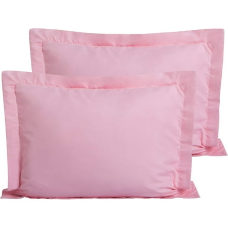 100% Egyptian Cotton Sateen Weave-Luxurious 600 Thread Count Pillow Shams | Set of 2 | Euro Size 26" x 26"(Inches) Light Pink Solid.