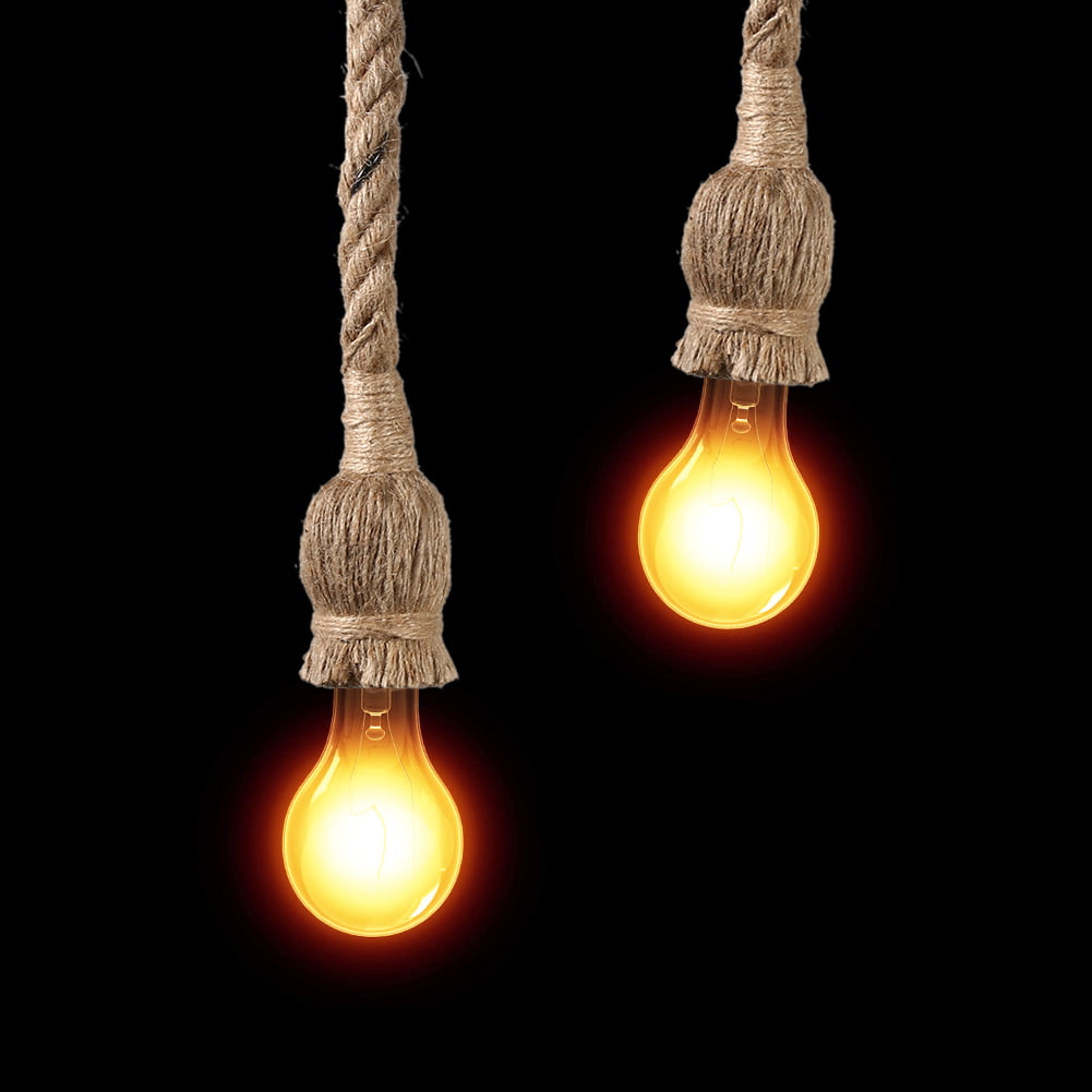 Loft industrial hemp rope Pendant Light creative cage Ceiling Lamp Chandelier 