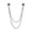 Blue, variant on Men Suit Pin Rhinestone Decor Double Chains Anti-slip Dress-up Polished Coat Collar Pin Coat Brooch Adult Clothes Hats Bags Jewelry