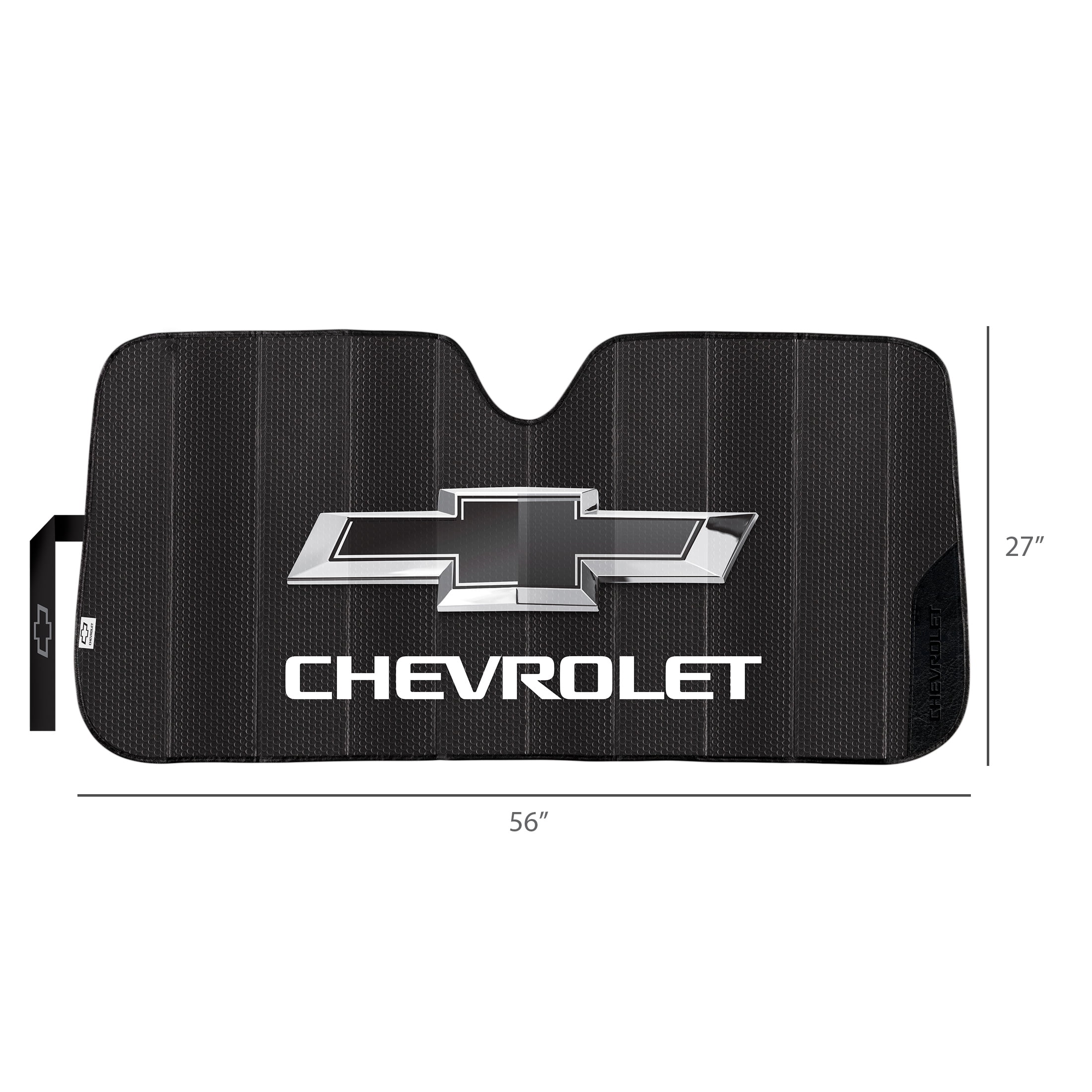 Plasticolor Chevy 58 x 27.5 Universal Fit Accordion Automotive Sunshade, Black, 1 Pc
