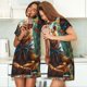 thumbnail image 4 of Easygdp Maple Meditating Bear Camisón de manga corta para mujer, informal, estampado, 4 of 6