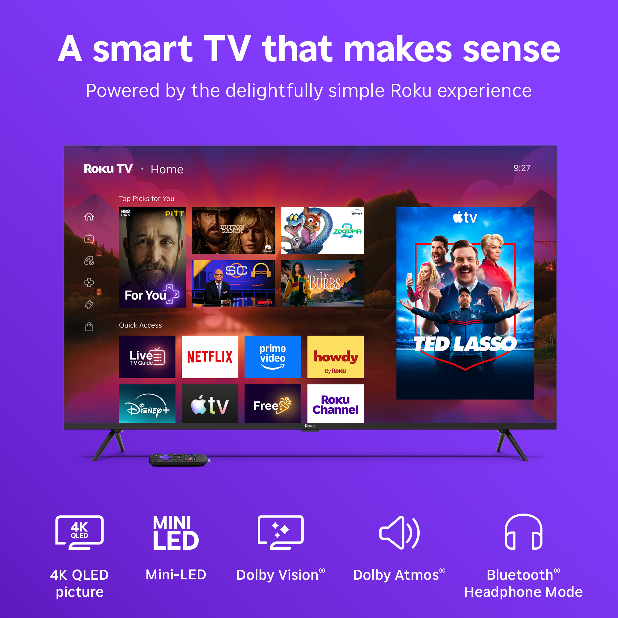 Roku 55" Plus Series 4K QLED Mini-LED Smart TV photo 3