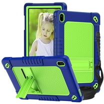 Hoibon Shockproof Tablet Case for Walmart Onn 10.1 Tablet Case (2024 Model 100135925) Rugged Full-Body Kids Friendly Case with Shoulder Strap Kickstand for Walmart Onn 10.1 4th Gen 2024 - NavyGreen