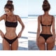 thumbnail image 4 of Traje de baño europeo y americano sexy con tirantes divididos, traje de baño de bikini de color sólido, 4 of 5