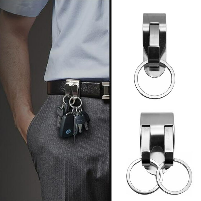 Stainless Steel Belt Clip Belt Key Holder Keychains Keyrings, Inner Width -  56mm