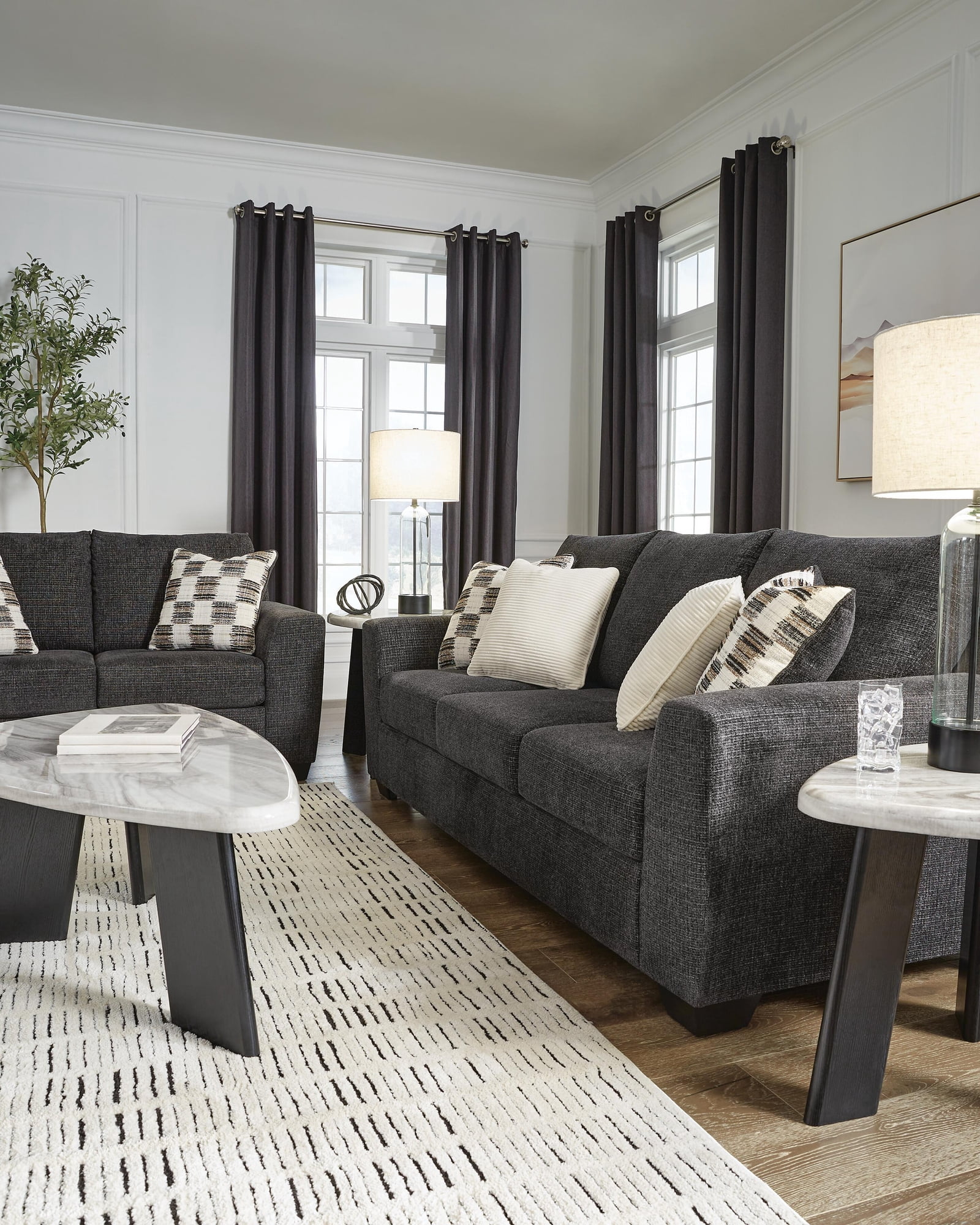 Signature Design by Ashley Lilyberg 3-Piece Occasional Table Set in Gray/Black