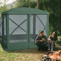 Outsunny Pop Up Camping Canopy Gazebo Screen Shelter Tent with Single Person Easy Set-Up, Ventilating Mesh, Portable Carry Bag for Outdoor Camping Party Event, 7x7FT, Green