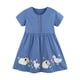 thumbnail image 1 of Odeerbi Vestido Niña Bordado Dibujos Animados Algodón Verano Línea A Vestido de Manga Corta Con Estampado de Dibujos Animados Para Niñas, 1 of 6