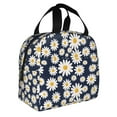 thumbnail image 2 of Kuqiui Daisy Floral Print Lunch Bag Lunch Box for Women & Men,Large Capacity Insulated Lunch Bag for Adult,Leakproof Reusable Lunch Tote Bags for Work/Office/Travel/Picnic, 2 of 8
