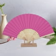 thumbnail image 4 of Unique Bargains 1 Pc Portable DIY 7-Inch Blank Folding Fan for Masquerade Bamboom Paper Rose Red, 4 of 5