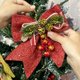 thumbnail image 4 of 5/1x Christmas Mini Berry Bow Ornament Wreath Pendant Gift Box Decoration Powder Glitter Bow Christmas Tree Hanging Decoration, 4 of 5