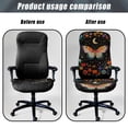 thumbnail image 4 of Xoenoiee Butterfly Moon Star Flower Print Office Computer Chair Seat Covers, 1 Piece Soft Stretch Washable Universal Rotating Desk Chair Seat Cushion Protectors, S, 4 of 6