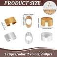thumbnail image 2 of 240pcs Rectangle Slide Charms Leather Rope Clips Large Hole Slider Loose Beads Wristband Locking Clips 6.5x4mm ID Jewelry Connector for Bracelets Necklace Jewelry Making Silver/Gold DIY, 2 of 5