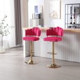 thumbnail image 2 of Luccalily Counter Height Bar Stools Set of 2,Velvet 360° Swivel Adjustable Bar stools with Back and Footrest,Modern design and golden base for Kitchen,Bistro Pub, Dining Room counter, 2 of 12