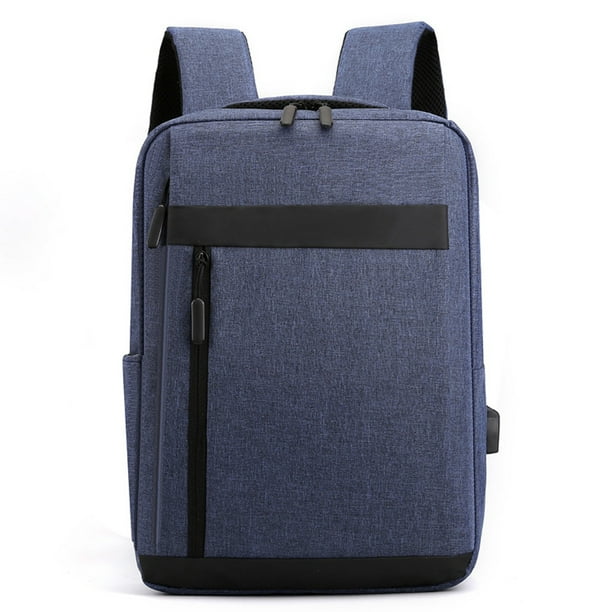 Mochila para computadora portátil Mochilas de negocios con puerto de carga USB, azul oscuro