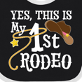 thumbnail image 4 of Inktastic Yes, This is My 1st Rodeo Cowboy Hat and Lasso Boys or Girls Baby Bib, 4 of 4