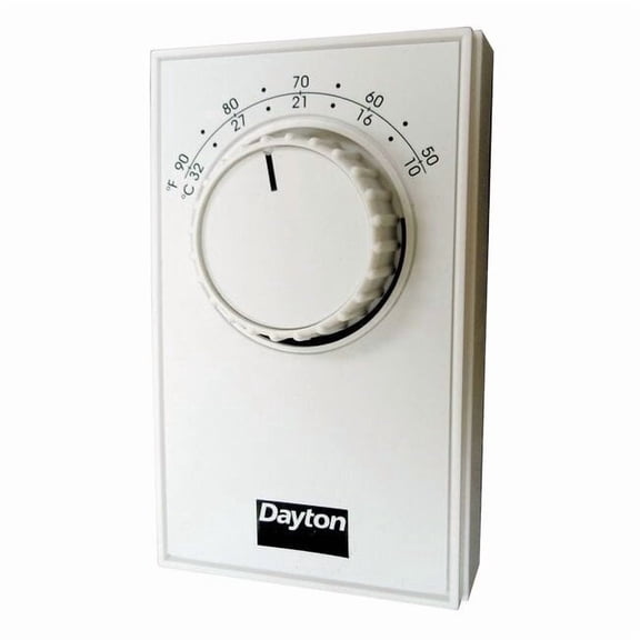 Dayton Line Volt NP Analog Tstat 1C,White,SPST 6GVX8C