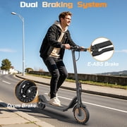 Alloweek AW02T Electric Scooter for Adults 8.5 Solid Tire 19.9 mph 350W Motor 23 Miles Range Iron Frame Foldable Commuting E Scooter with LED Lights