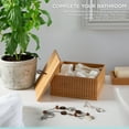 thumbnail image 4 of Bath Bliss Large Square Bamboo Storage Jar with Loop Pull Lid, 4 of 8