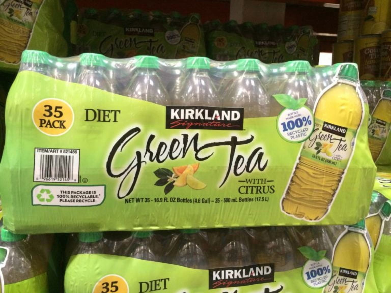 Kirkland Signature Diet Green Tea with Citrus Flavor 16.9 Ounce (34 pack)