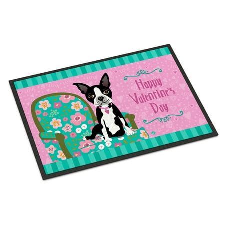 Happy Valentine S Day Boston Terrier Door Mat