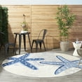 thumbnail image 6 of Nourison Aloha Indoor/Outdoor Coastal Tropical Blue/Grey 7'10" x round Area Rug, (8' Round), 6 of 10