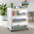 thumbnail image 2 of Mainstays 3-Drawer Plastic Storage Cart with Wheels, Arctic White, 2 of 6
