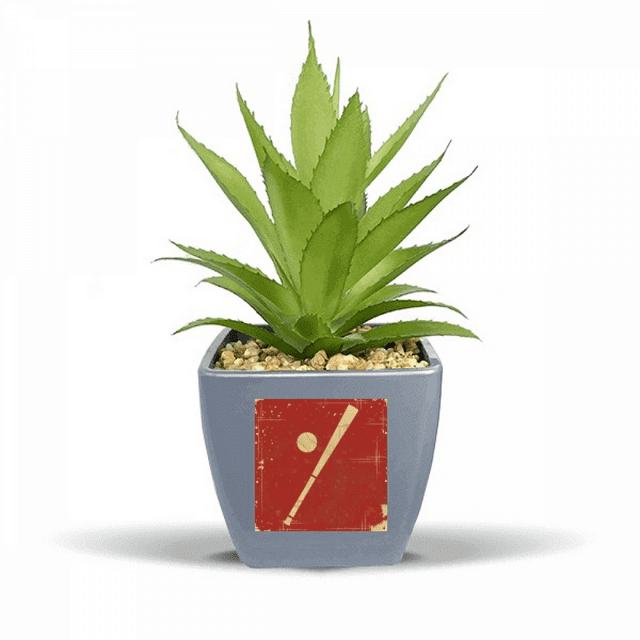 Illustration de Baseball Sportive Motif Rouge Faux Pot de Fleurs Ananas Mini Décor