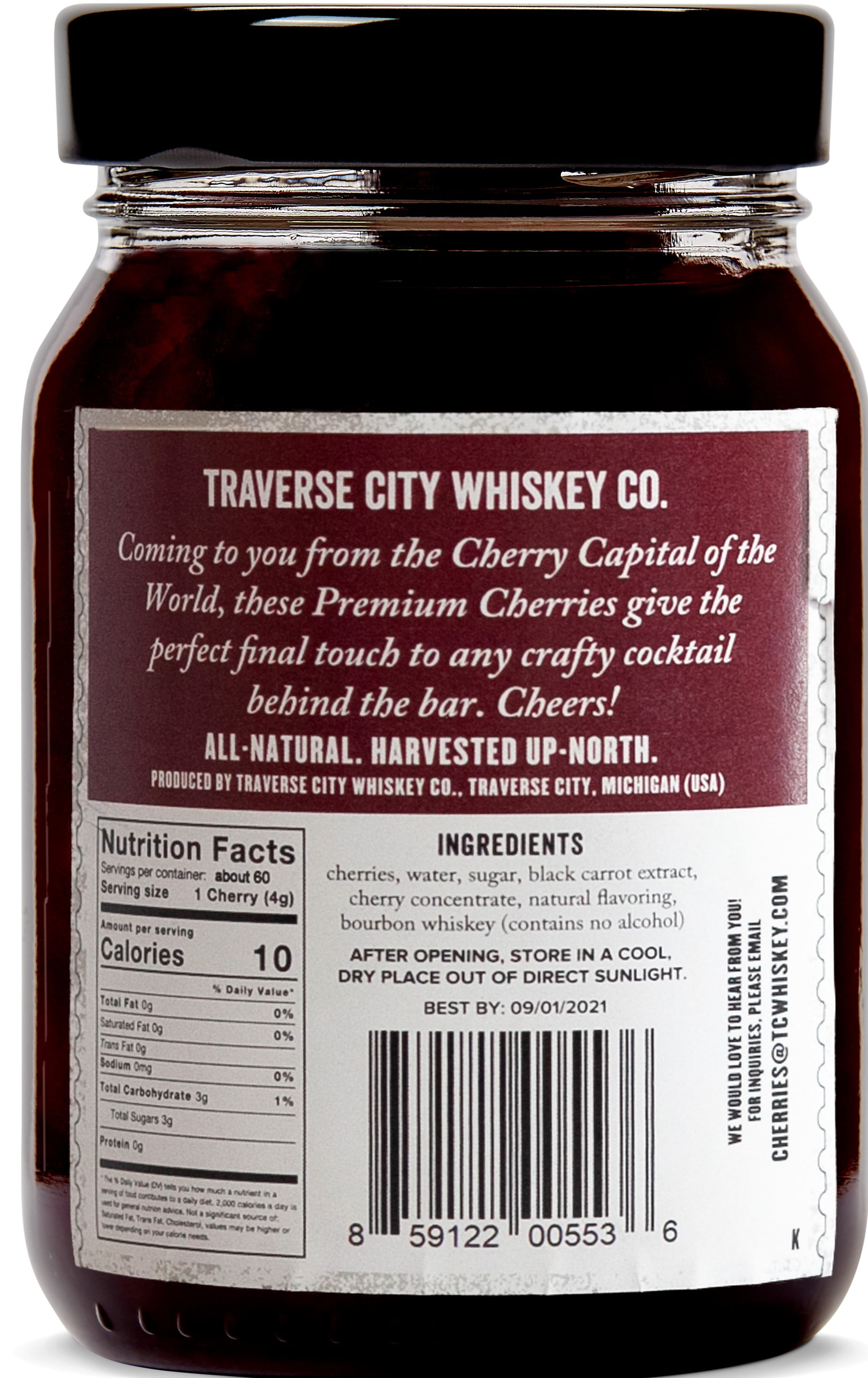 TRAVERSE CITY WHISKEY COMPANY PREMIUM CHERRIES COCKTAIL 450g Pack Of 6