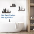 Halter Wooden Floating Wall Shelves 11" to 17" Length Set of 3 for Bathroom, Kitchen (Dark Brown ...