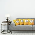thumbnail image 3 of Ambesonne Live Laugh Love Throw Pillow Cover 4 Pack, Speech Bubble, 16", Orange Yellow Black, 3 of 5