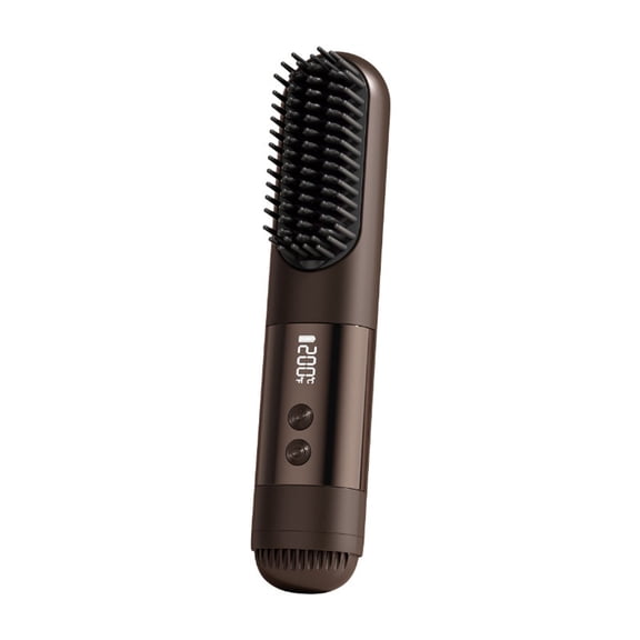 Short Hair Straightening Brush with 3 Heat Settings for All Hair Types, Fast 30-Second Heat Up, Ionic Ceramic Care, Cold Air Mode, USB-C Rechargeable Design for Daily Home Use and Personal Styling