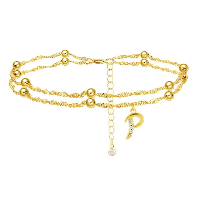 Tobillera de playa dorada de tamaño ajustable, tobillera de joyería para mujer, regalo de joyería de playa Wmkox8yii fajkfhkj3632