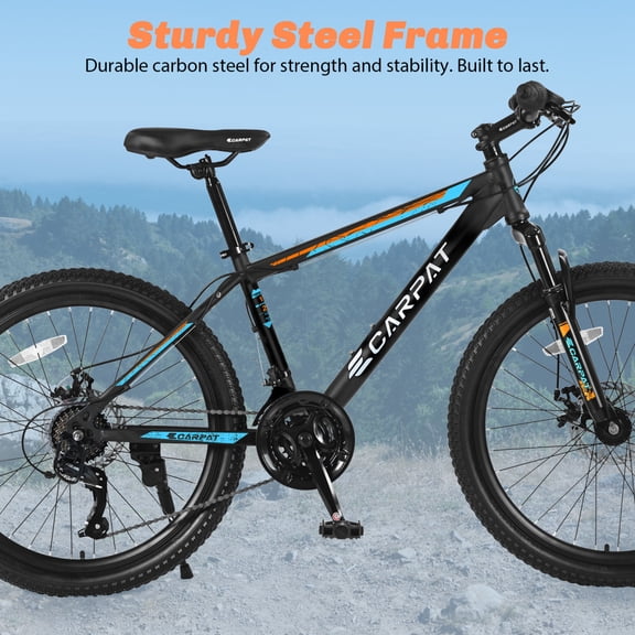 26 Inch Mountain Bike Christmas Gift – Shimano 21 Speed MTB with Mechanical Disc Brakes High-Carbon Steel Frame & Front Suspension for Adults & Teenagers