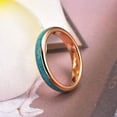 thumbnail image 3 of Wedding Rings for Women. 4mm Crushed Turquoise Silver Tungsten Wedding Band, 3 of 6