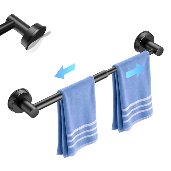 Adjustable Suction Cup Towel Bar for Bathroom Wall,14.6Inch~24 Inch Towel Racks for Bathroom, SUS304 Stainless Steel Bathroom Towel Holder