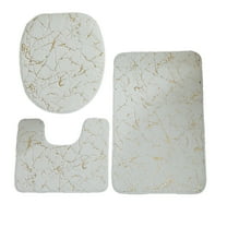 JeashCHAT 3 Piece Bathroom Rug Set - Bathroom Carpet, U-Shaped Contour Toilet Rug, Toilet Lid Cover - Super Soft Anti Slip Toilet Bath Mat Set