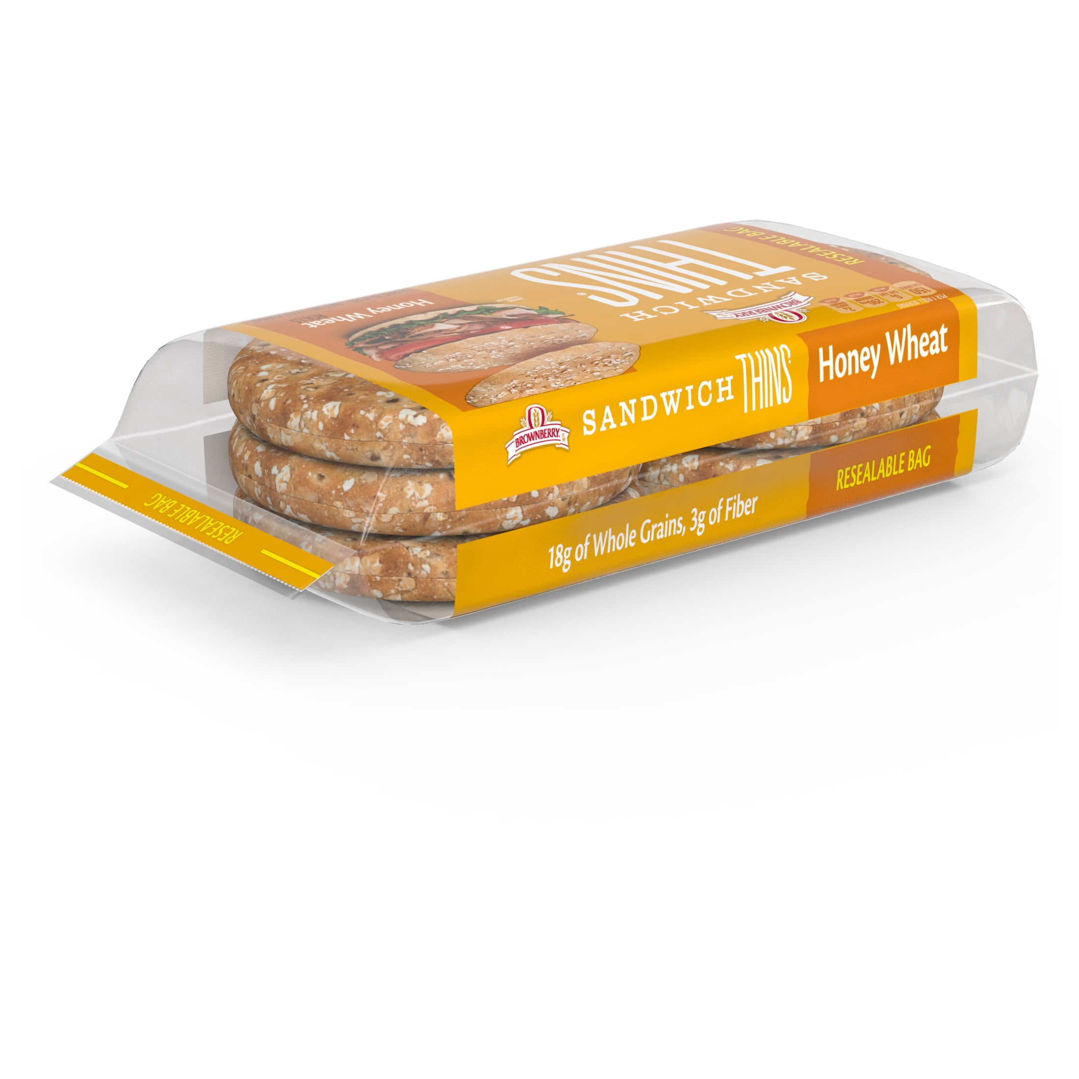 Brownberry Honey Wheat Sandwich Thins, 6 count, 12 oz