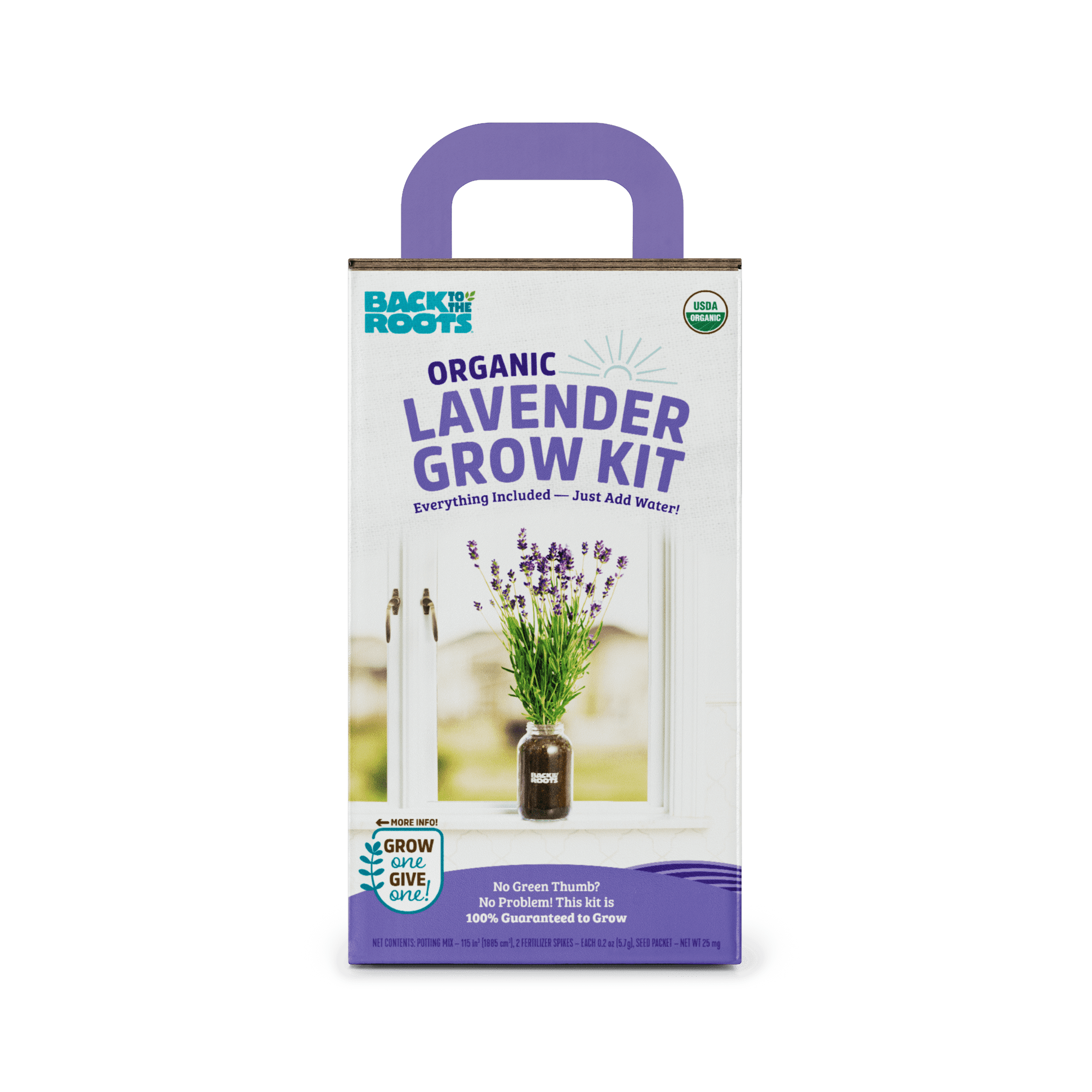 Back to the Roots Organic Lavender Grow Kit, 4 Pieces