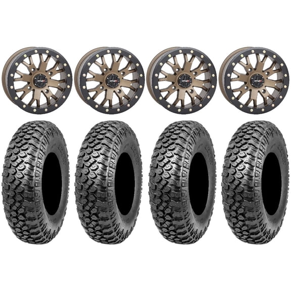 System 3 SB-4 Bronze (6 1/4 3) 14" Wheels 30" RAZR XT Tires Can-Am Defender