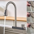thumbnail image 5 of Kitchen faucets with Pull Down Sprayer with Waterfall Shower Stainless Steel Single Hole Hot and Cold Water Swivel Pull Down Kitchen Faucet-Grey, 5 of 7