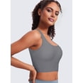 thumbnail image 5 of Firvespy Women Low Impact Sport Bra Workout Crop Tank Tops Square Neck Yoga Camisole with Built in Pads Blue Small, 5 of 6
