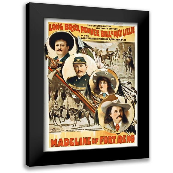 Hollywood Photo Archive 11x14 Black Modern Framed Museum Art Print Titled - Long Bros, Madeline Of Fort Reno The Sensation Of The 19th Century