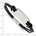 thumbnail image 4 of Chisel Stainless Steel Polished Black Woven Leather 8.25 inch ID Bracelet, 4 of 4