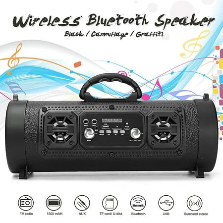 360 ° Surround Sound FM Portable bluetooth Speaker Wireless Stereo Loud Super Bass Sound Aux USB TF Outdoor Dancing Can use as Bible Aduio player 4