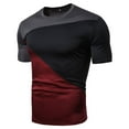thumbnail image 2 of Icvfdpl Mens T-Shirts New Sizes Slim Fit Casual Splicing Round Neck Short Sleeved Black Soft Mens Undershirts L, 2 of 4