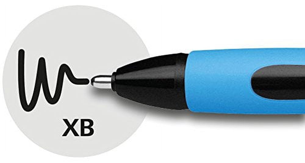 Schneider Slider Memo XB (Extra Broad) Ballpoint Pen, 1.4 mm, Light Blue Barrel, Black Ink, Box of 10 Pens (150201)