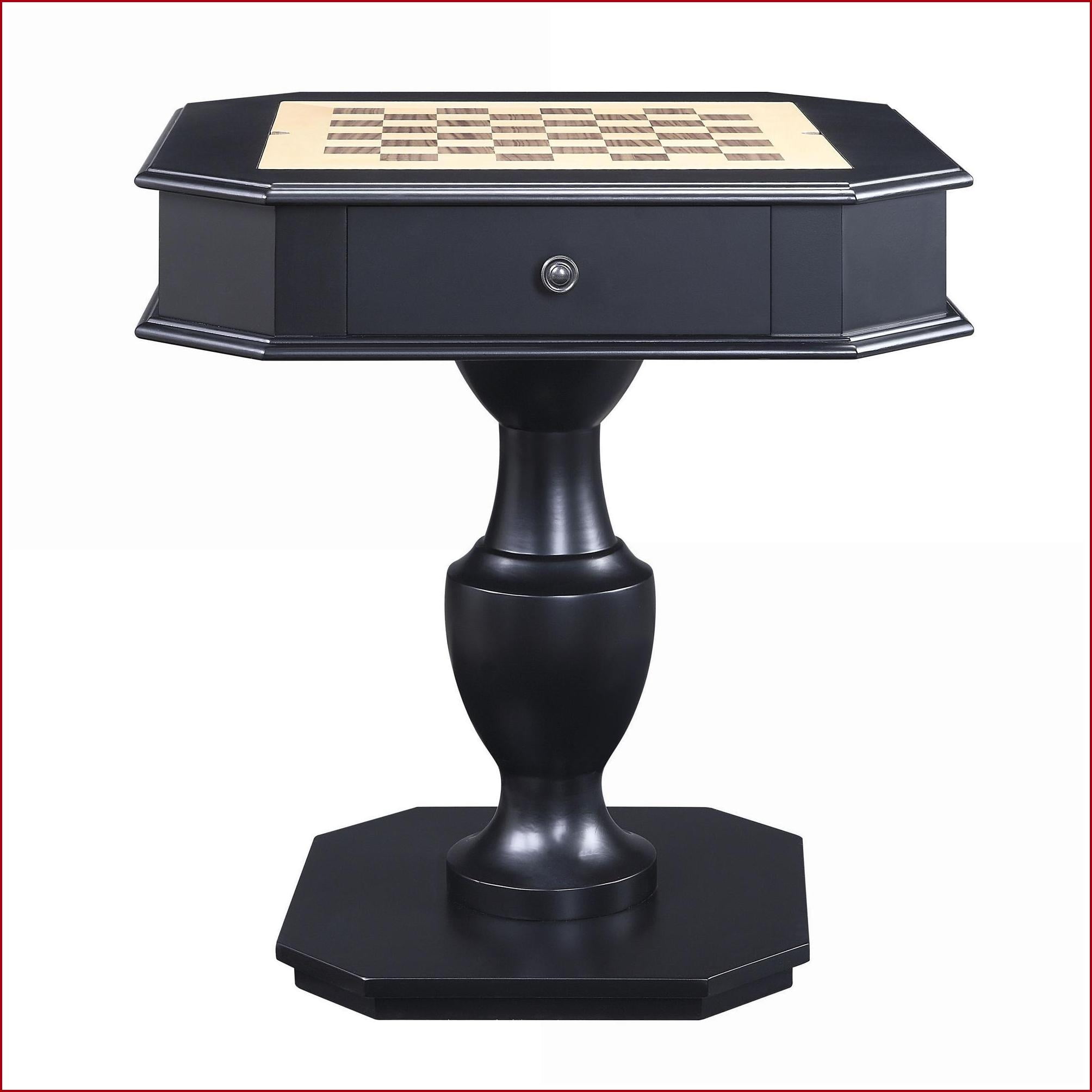 Game Table with Reversible Game Tray & Storage Drawers | Black Finish | Wood & MDF | Black | Synthetic Wood