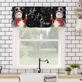 thumbnail image 4 of Christmas Valances for Windows Xmas Snowman Lights Snowflakes Red Black Rod Pocket Curtain Valance Window Treatment Short Curtains for Kitchen Living Room, 54"x18", 4 of 5