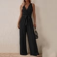thumbnail image 2 of ABATAB Wide Leg Jumpsuits for Women Casual V-Neck Sleeveless Rompers Wide Leg Long Pants Rompers Summer Outfits, 2 of 5